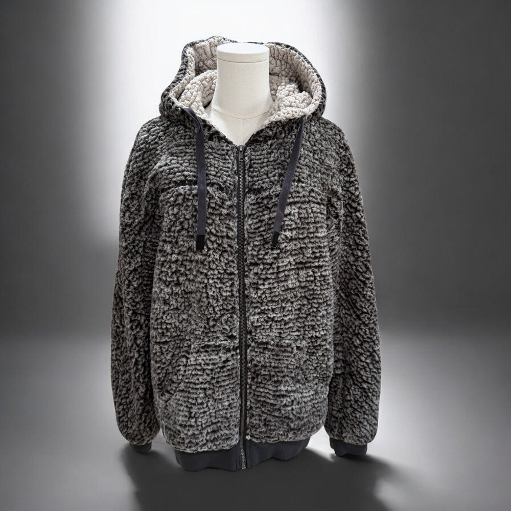 Thread And Supply Sherpa Fleece Hoodie Zip Jacket Cozy‎ Winter Comfy Gorpcore M